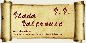 Vlada Valtrović vizit kartica